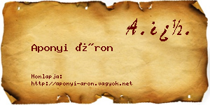 Aponyi Áron névjegykártya